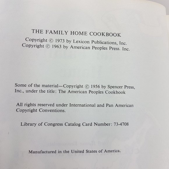Vintage Cookbook 1973 Culinary Arts Institute Family Home Cookbook - Picture 3 of 16